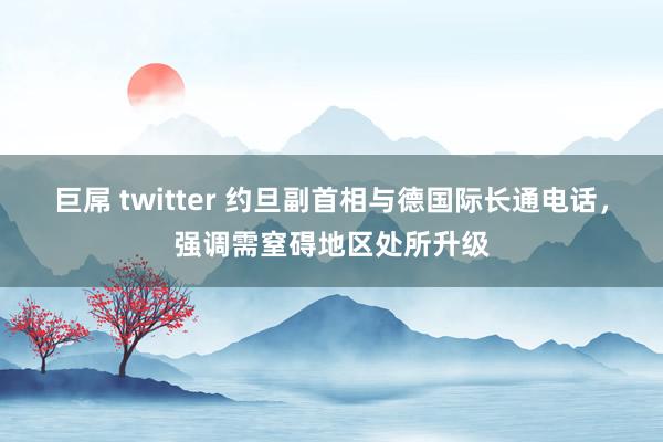 巨屌 twitter 约旦副首相与德国际长通电话，强调需窒碍地区处所升级
