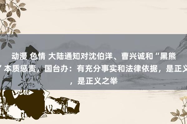 动漫 色情 大陆通知对沈伯洋、曹兴诚和“黑熊学院”本质惩责，国台办：有充分事实和法律依据，是正义之举