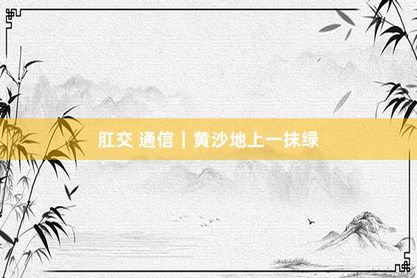 肛交 通信｜黄沙地上一抹绿
