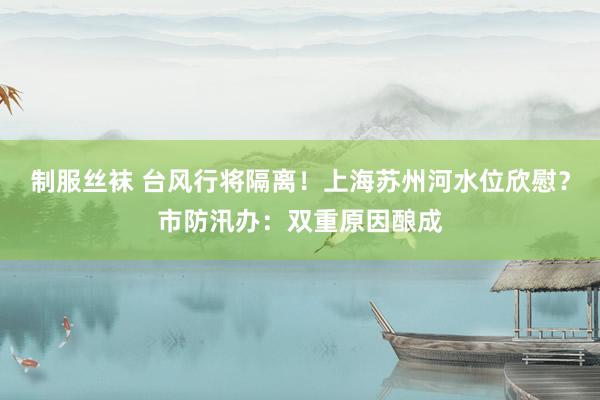 制服丝袜 台风行将隔离！上海苏州河水位欣慰？市防汛办：双重原因酿成