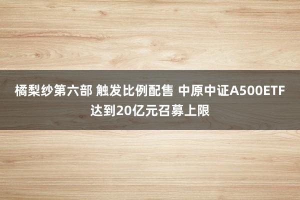 橘梨纱第六部 触发比例配售 中原中证A500ETF达到20亿元召募上限