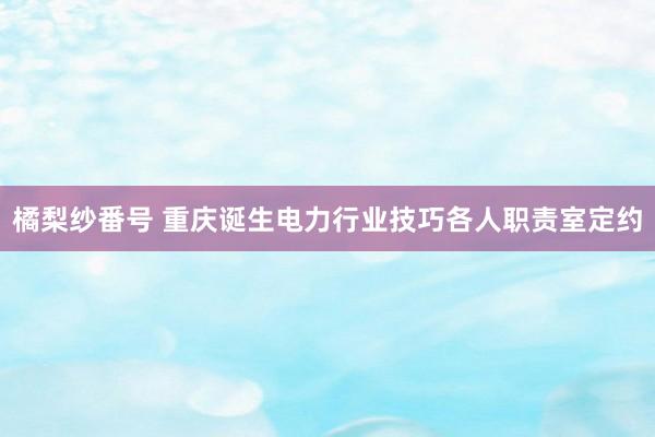 橘梨纱番号 重庆诞生电力行业技巧各人职责室定约