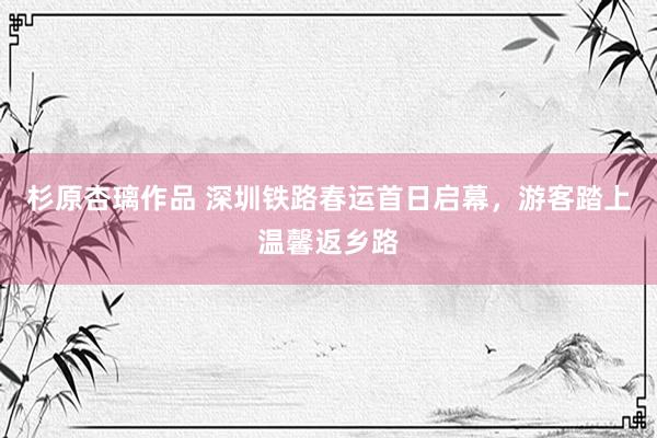 杉原杏璃作品 深圳铁路春运首日启幕，游客踏上温馨返乡路