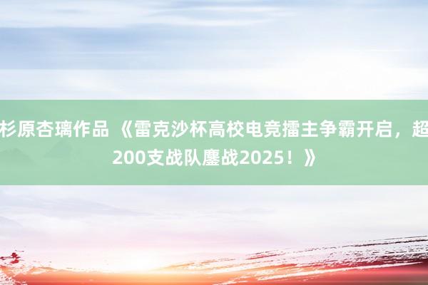 杉原杏璃作品 《雷克沙杯高校电竞擂主争霸开启，超200支战队鏖战2025！》